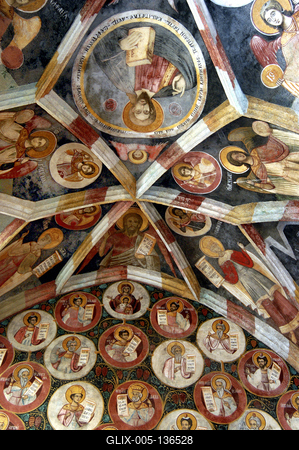 Ráckeve, a Szerb templom freskói-stock-foto