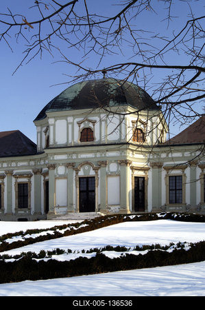 Ráckeve, a Savoyai-kastély télen-stock-foto