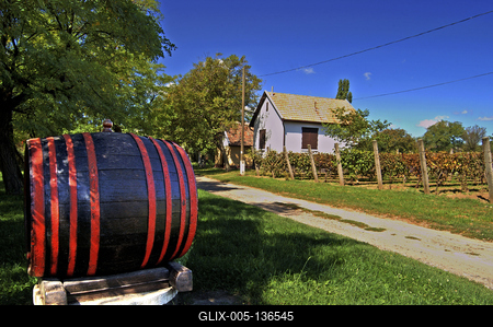Monor, Strázsa-hegyi borospincék-stock-foto