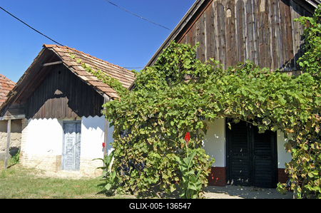 Monor, Strázsa-hegyi borospincék-stock-foto