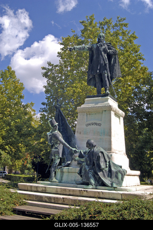 Cegléd, Kossuth-szobor-stock-foto