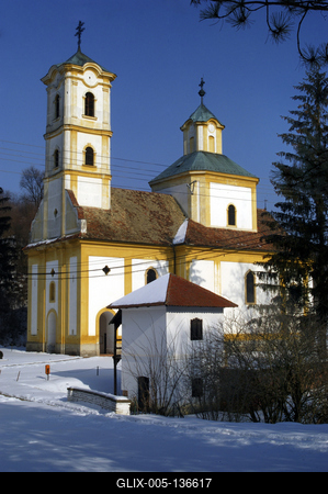 Grábóc, Szerb ortodox kolostor és templom-stock-foto