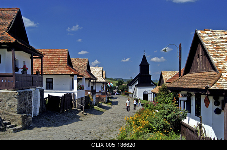 Hollókő, Ófalu védett falurész-stock-foto