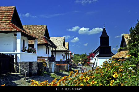 Hollókő, Ófalu védett falurész-stock-foto
