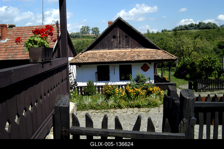 Hollókő, Ófalu védett falurész-stock-foto