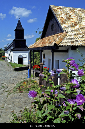 Hollókő, Ófalu védett falurész-stock-foto