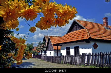 Hollókő, Ófalu védett falurész-stock-foto