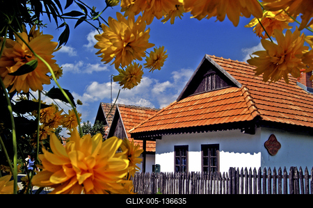 Hollókő, Ófalu védett falurész-stock-foto