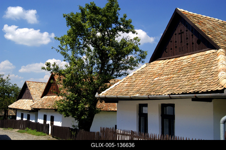 Hollókő, Ófalu védett falurész-stock-foto