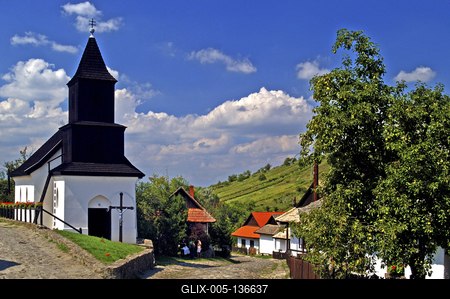 Hollókő, Ófalu védett falurész-stock-foto