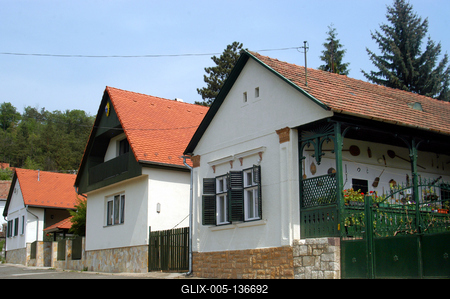 Zebegényi utcarészlet-stock-foto