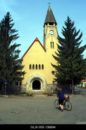Zebegény, Római katolikus templom-stock-foto
