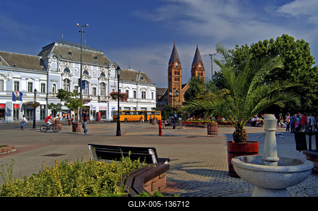 Nyíregyháza felújított belvárosa-stock-foto