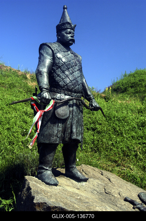 Szabolcs, Szabolcs vezér szobra-stock-foto