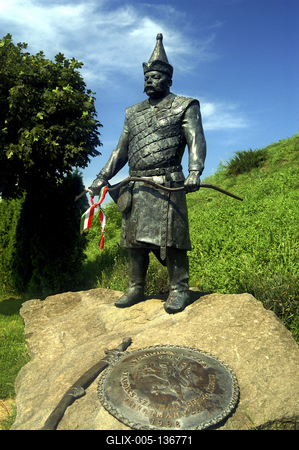 Szabolcs, Szabolcs vezér szobra-stock-foto