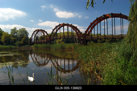 Kis-Balaton, a Kányavári-sziget hídja-stock-foto