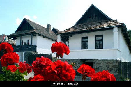 Hollókő, Ófalu védett falurész-stock-foto