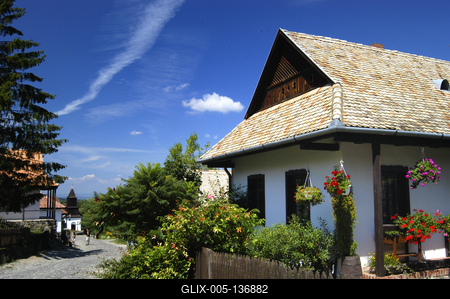 Hollókő, Ófalu védett falurész-stock-foto