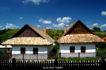 Hollókő, Ófalu védett falurész-stock-foto