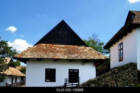 Hollókő, Ófalu védett falurész-stock-foto
