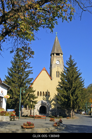 Zebegény, Római katolikus templom-stock-foto