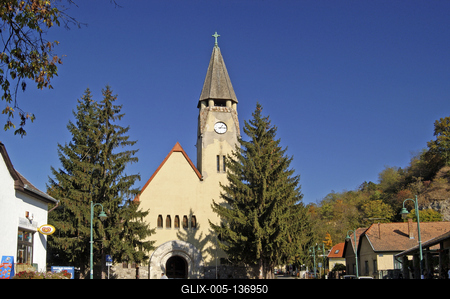 Zebegény, Római katolikus templom-stock-foto