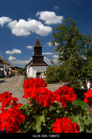 Hollókő, Ófalu védett falurész-stock-foto