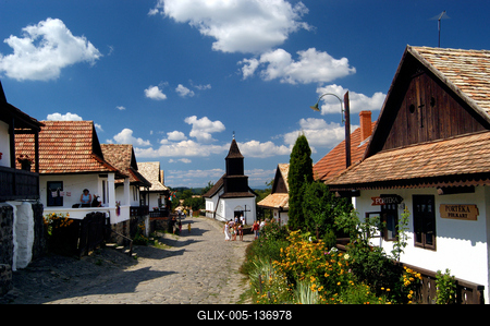 Hollókő, Ófalu védett falurész-stock-foto