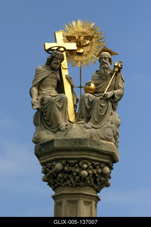 Szombathely, Szentháromság-szobor-stock-foto