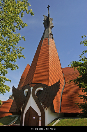 Siófok, Evangélikus templom-stock-foto