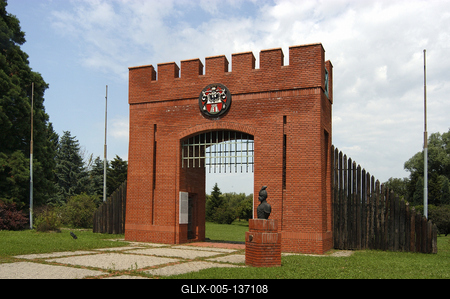 Nagykanizsa, Várkapu emlékmű-stock-foto