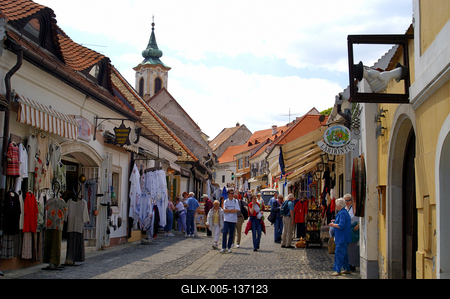 Boltok Szentendre belvárosában-stock-foto
