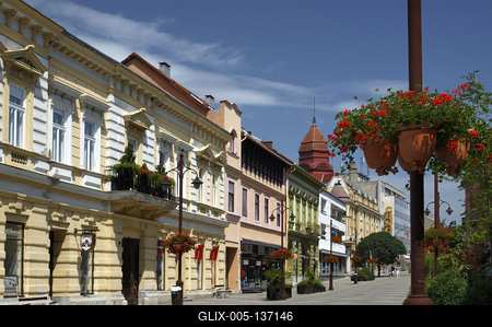 Kaposvár sétáló utcája (Fő utca)-stock-foto