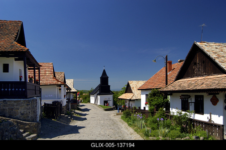 Hollókő, Ófalu védett falurész-stock-foto