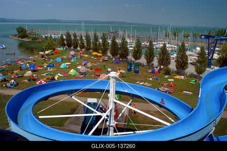 Balatonlelle, Szabadstrand-stock-foto