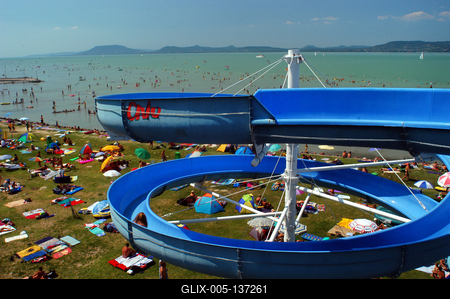 Balatonlelle, Szabadstrand-stock-foto