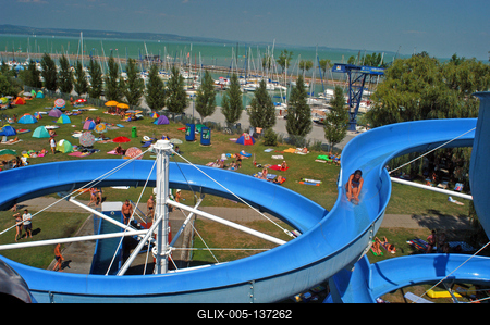 Balatonlelle, Szabadstrand-stock-foto