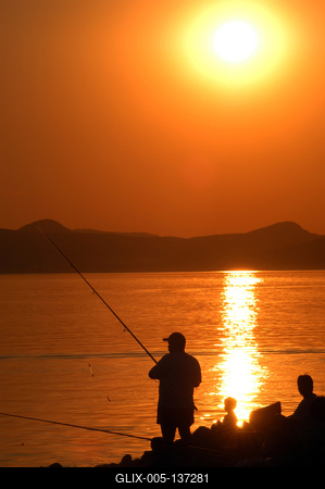 Naplemente a Balatonon-stock-foto