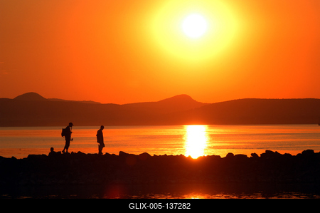 Naplemente a Balatonon-stock-foto