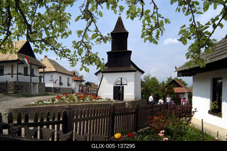 Hollókő, Ófalu védett falurész-stock-foto