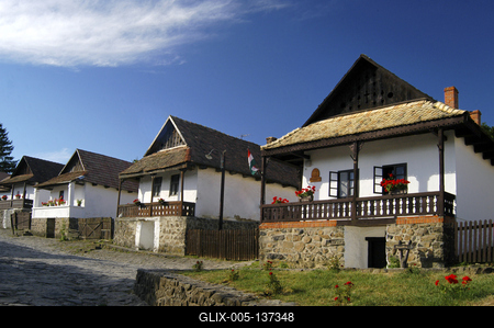 Hollókő, Ófalu védett falurész-stock-foto