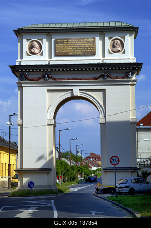 Vác, Diadalív-stock-foto