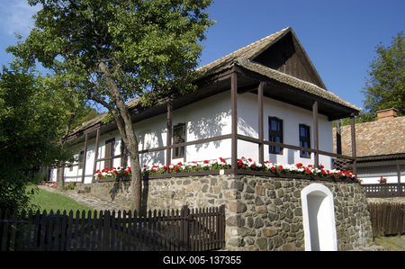 Hollókő, Ófalu védett falurész-stock-foto