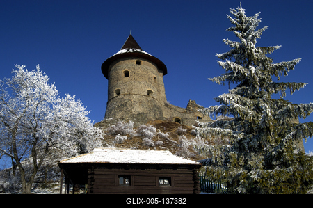 Somoskő vára-stock-foto