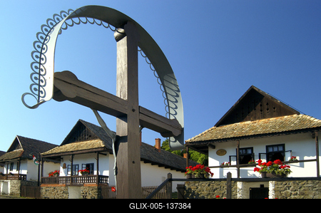 Hollókő, Ófalu védett falurész-stock-foto