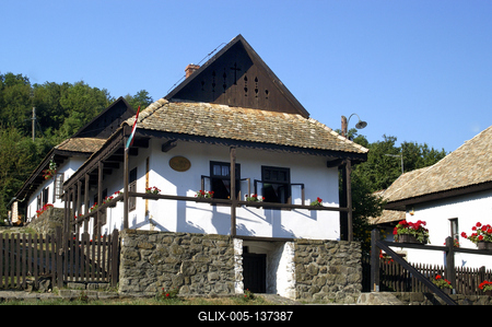 Hollókő, Ófalu védett falurész-stock-foto