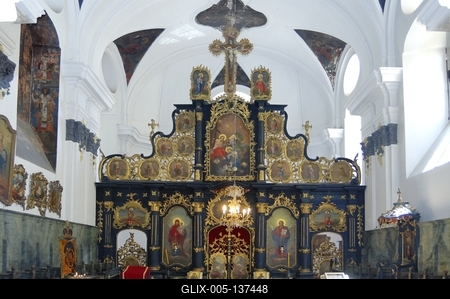 Szentendre, Gyümölcsoltó Boldogasszony templom-stock-foto