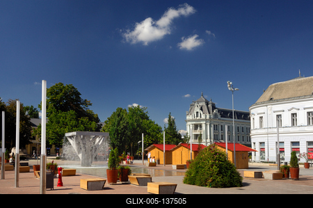 Nyíregyháza felújított belvárosa-stock-foto