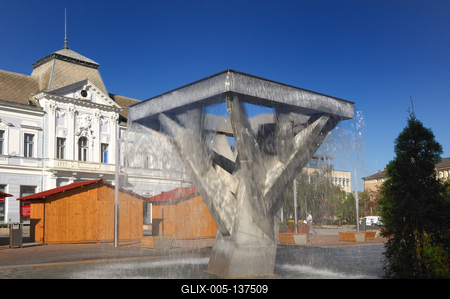 Nyíregyháza felújított belvárosa-stock-foto