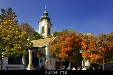 Szentendre, Preobrazsenszka-templom-stock-foto
